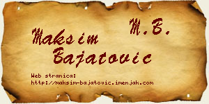 Maksim Bajatović vizit kartica